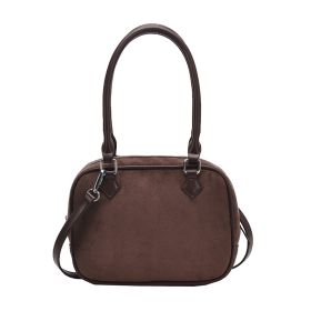 Fashion Special-interest Handbag Women's Crossbody Suede (Option: Latte Coffee Color-Free Size)