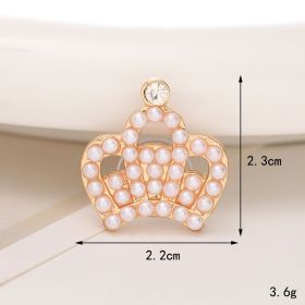 Jeans Button Hole Shoes Diy Accessories Bright Crystal Classic Style Ornament Accessories Upper Pearl Flower (Option: C499-Transparent)