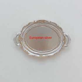 Creative Resin Candle Holder Plate Earrings Necklace Jewelry Ornament (Option: European Silver-Simple Jewelry Dish)