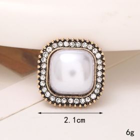 Jeans Button Hole Shoes Diy Accessories Bright Crystal Classic Style Ornament Accessories Upper Pearl Flower (Option: C432-Transparent)