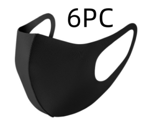 Mouth-Mask Nose Protection (Option: Black 6pc-Adult)