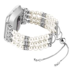 Pearl Strap Jewelry Stretch Bracelet Wristband (Option: White-Versa2 generation)