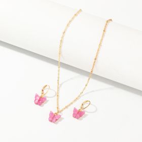 Creative Fashion Resin Butterfly Necklace And Earring Set (Option: SZ0417zise)