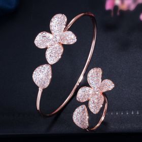 Creative Adjustable Two-piece Bracelet And Ring (Option: Rose Gold)