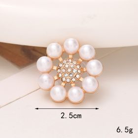 Jeans Button Hole Shoes Diy Accessories Bright Crystal Classic Style Ornament Accessories Upper Pearl Flower (Option: C435-Transparent)