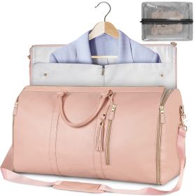 Large Capacity Travel Duffle Bag Women's Handbag Folding Suit Bag Waterproof Clothes Totes (Option: A Pink)